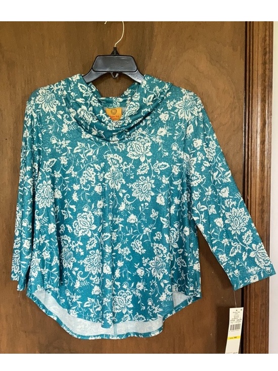 Ruby Rd. Tops - Ruby rd top metallic floral print pullover w stretch casual office PM